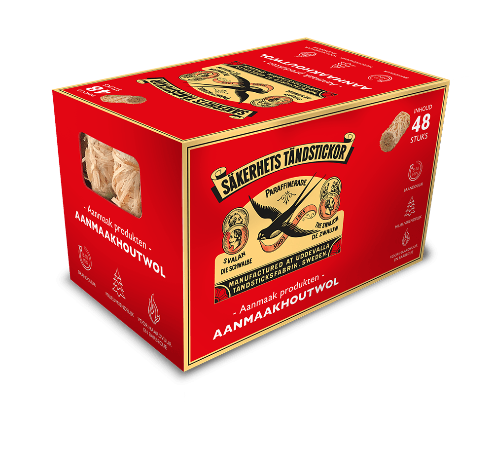 Zwaluw-aanmaak-houtwol